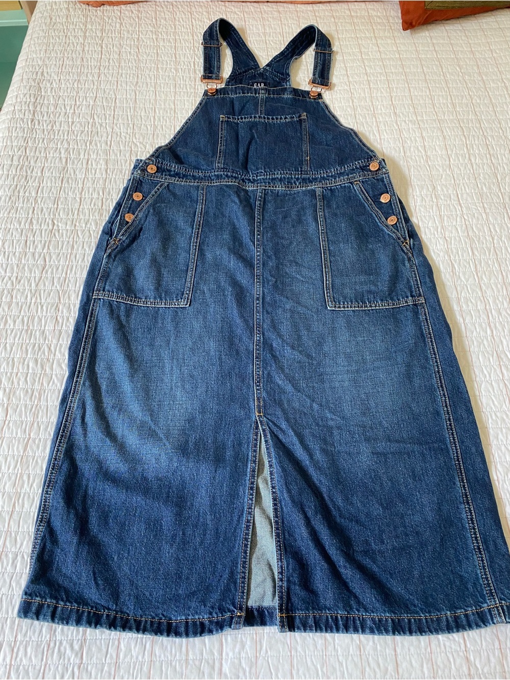 GAP Women’s Denim Overall Skirt - 100% Cotton - Size Large Tall